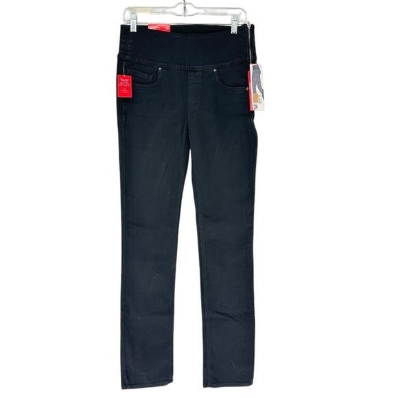 SPANX Denim - Spanx The Signature Straight Jeans Womens 29 Black High Rise Pull On FD2114